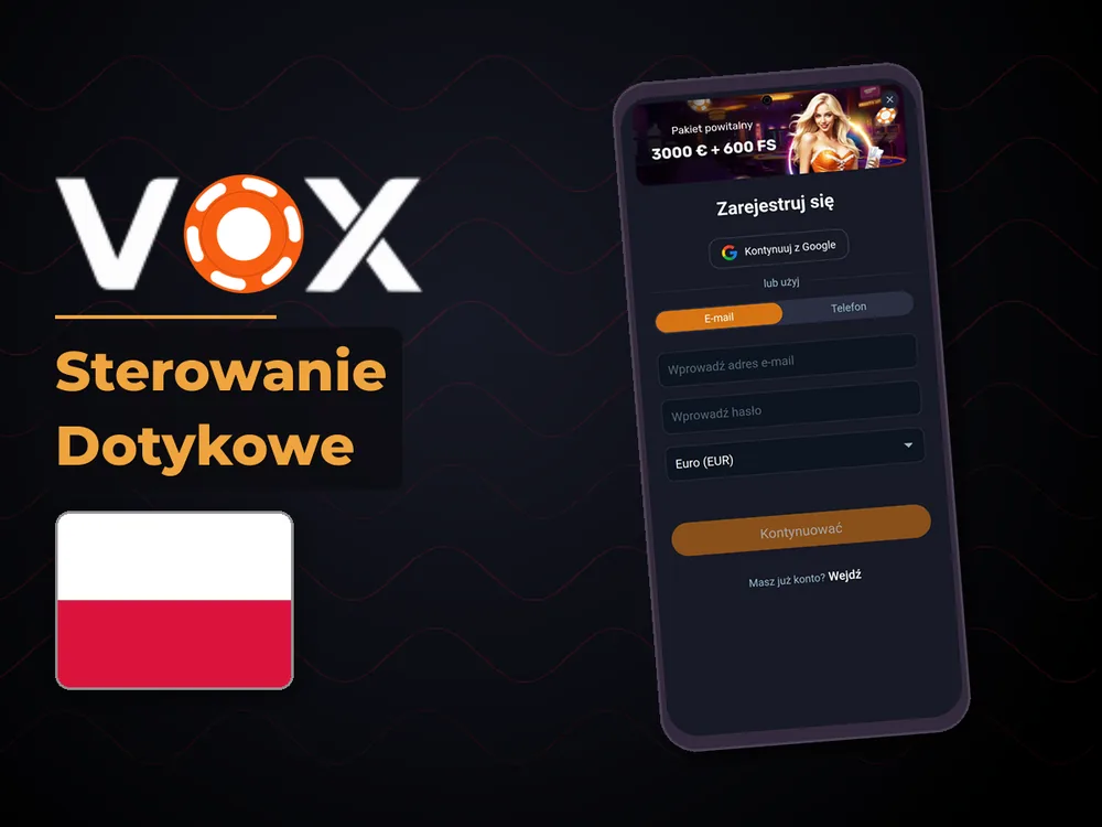 vox casino - Sterowanie Dotykowe