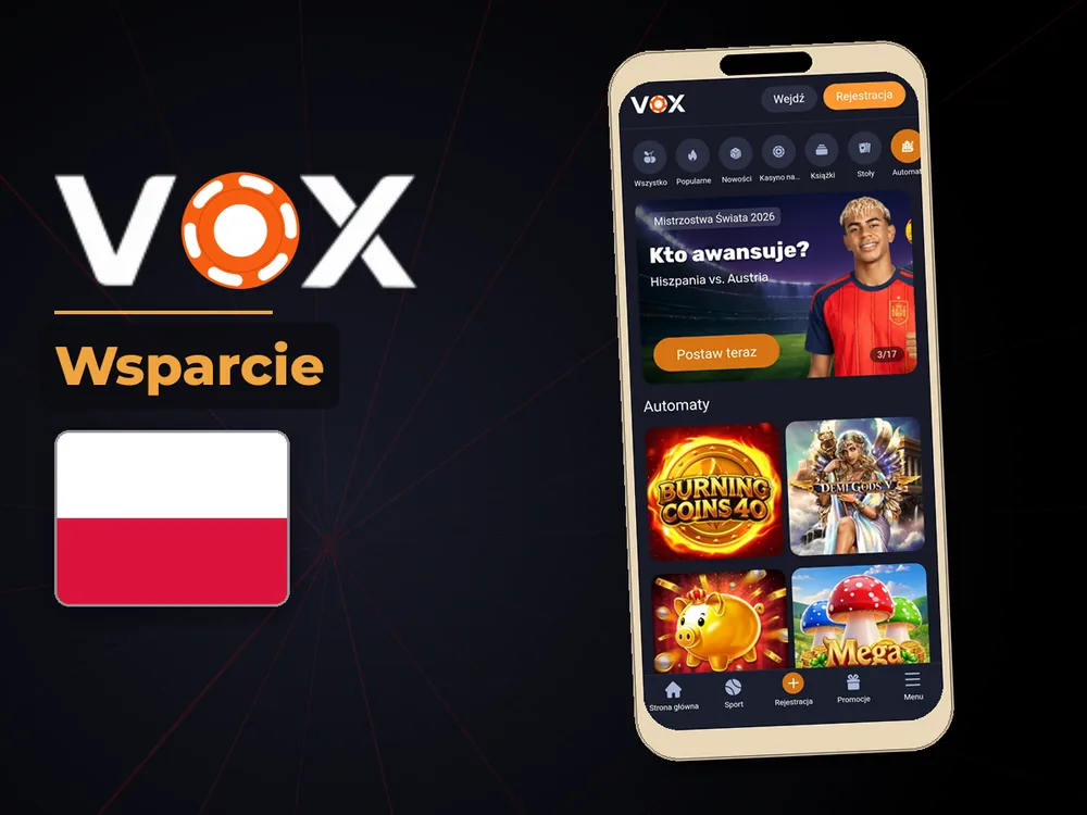 vox casino - Wsparcie