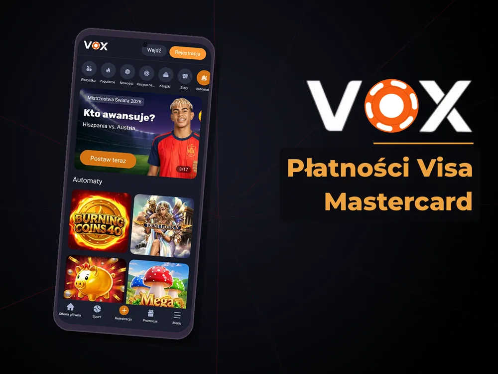 vox casino - Płatności Visa Mastercard